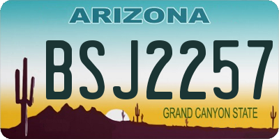 AZ license plate BSJ2257