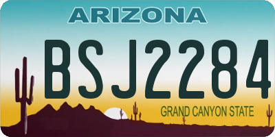 AZ license plate BSJ2284