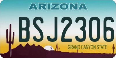 AZ license plate BSJ2306