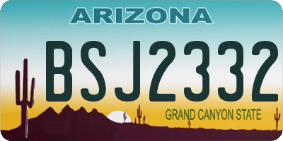 AZ license plate BSJ2332