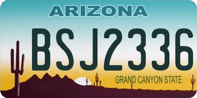 AZ license plate BSJ2336