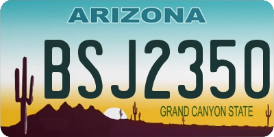 AZ license plate BSJ2350