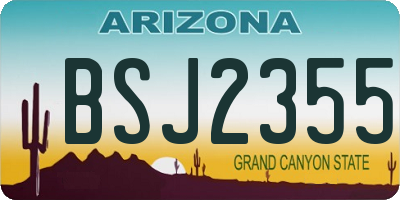 AZ license plate BSJ2355