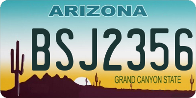 AZ license plate BSJ2356