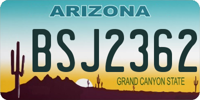 AZ license plate BSJ2362