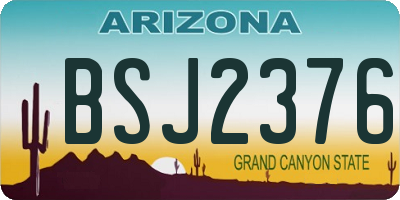 AZ license plate BSJ2376
