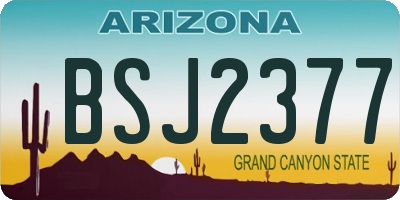 AZ license plate BSJ2377