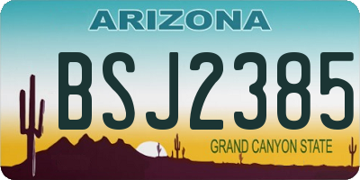 AZ license plate BSJ2385