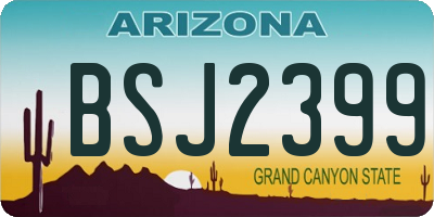 AZ license plate BSJ2399