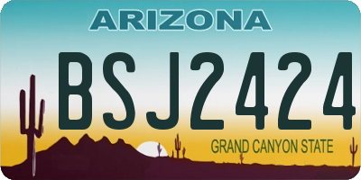 AZ license plate BSJ2424