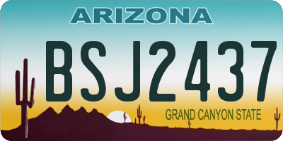 AZ license plate BSJ2437