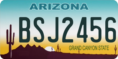 AZ license plate BSJ2456
