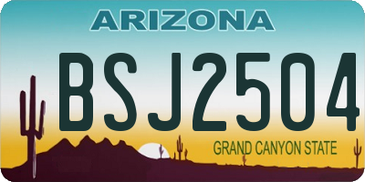 AZ license plate BSJ2504
