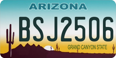 AZ license plate BSJ2506
