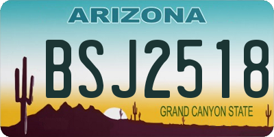 AZ license plate BSJ2518