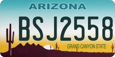 AZ license plate BSJ2558