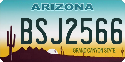 AZ license plate BSJ2566