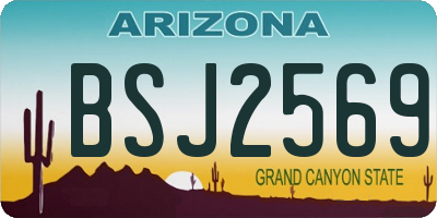AZ license plate BSJ2569