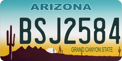 AZ license plate BSJ2584