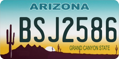 AZ license plate BSJ2586