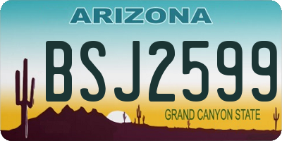 AZ license plate BSJ2599