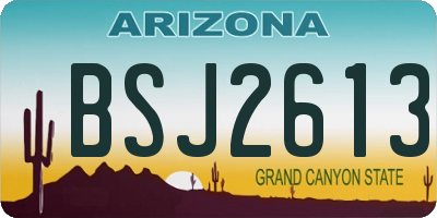 AZ license plate BSJ2613