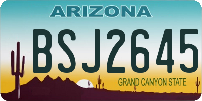 AZ license plate BSJ2645