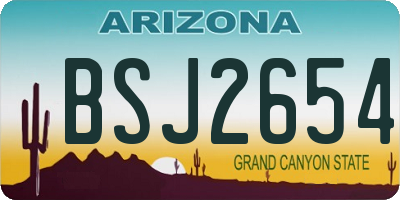 AZ license plate BSJ2654