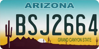 AZ license plate BSJ2664