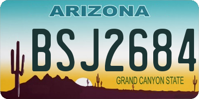 AZ license plate BSJ2684