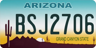 AZ license plate BSJ2706