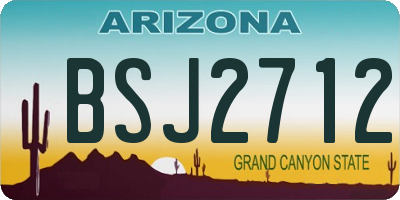 AZ license plate BSJ2712