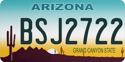 AZ license plate BSJ2722