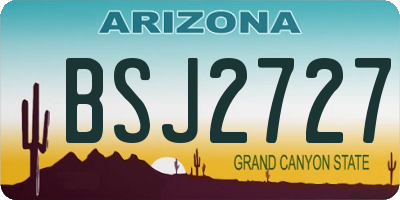 AZ license plate BSJ2727