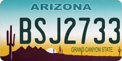 AZ license plate BSJ2733