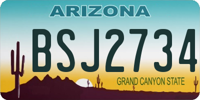 AZ license plate BSJ2734