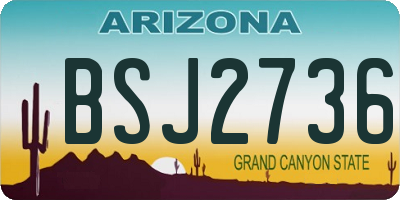 AZ license plate BSJ2736