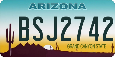 AZ license plate BSJ2742