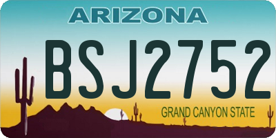 AZ license plate BSJ2752