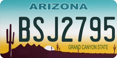 AZ license plate BSJ2795