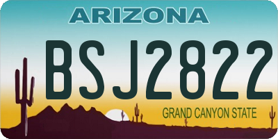 AZ license plate BSJ2822