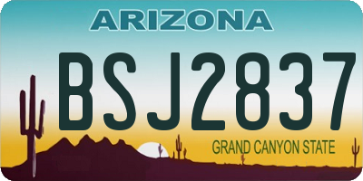 AZ license plate BSJ2837