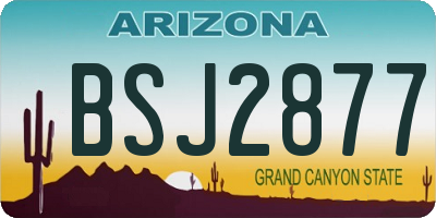 AZ license plate BSJ2877
