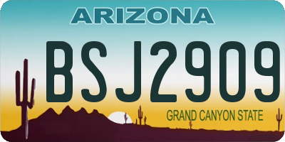 AZ license plate BSJ2909