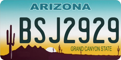 AZ license plate BSJ2929