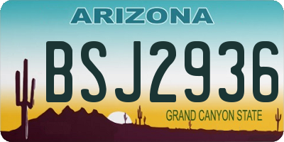 AZ license plate BSJ2936
