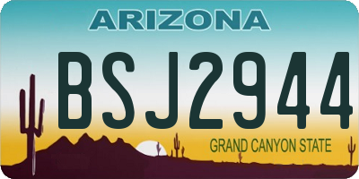 AZ license plate BSJ2944