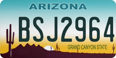 AZ license plate BSJ2964