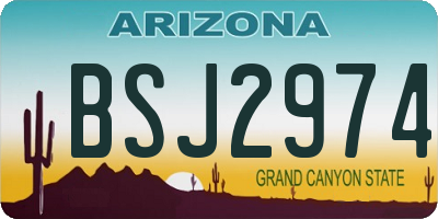 AZ license plate BSJ2974