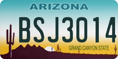 AZ license plate BSJ3014